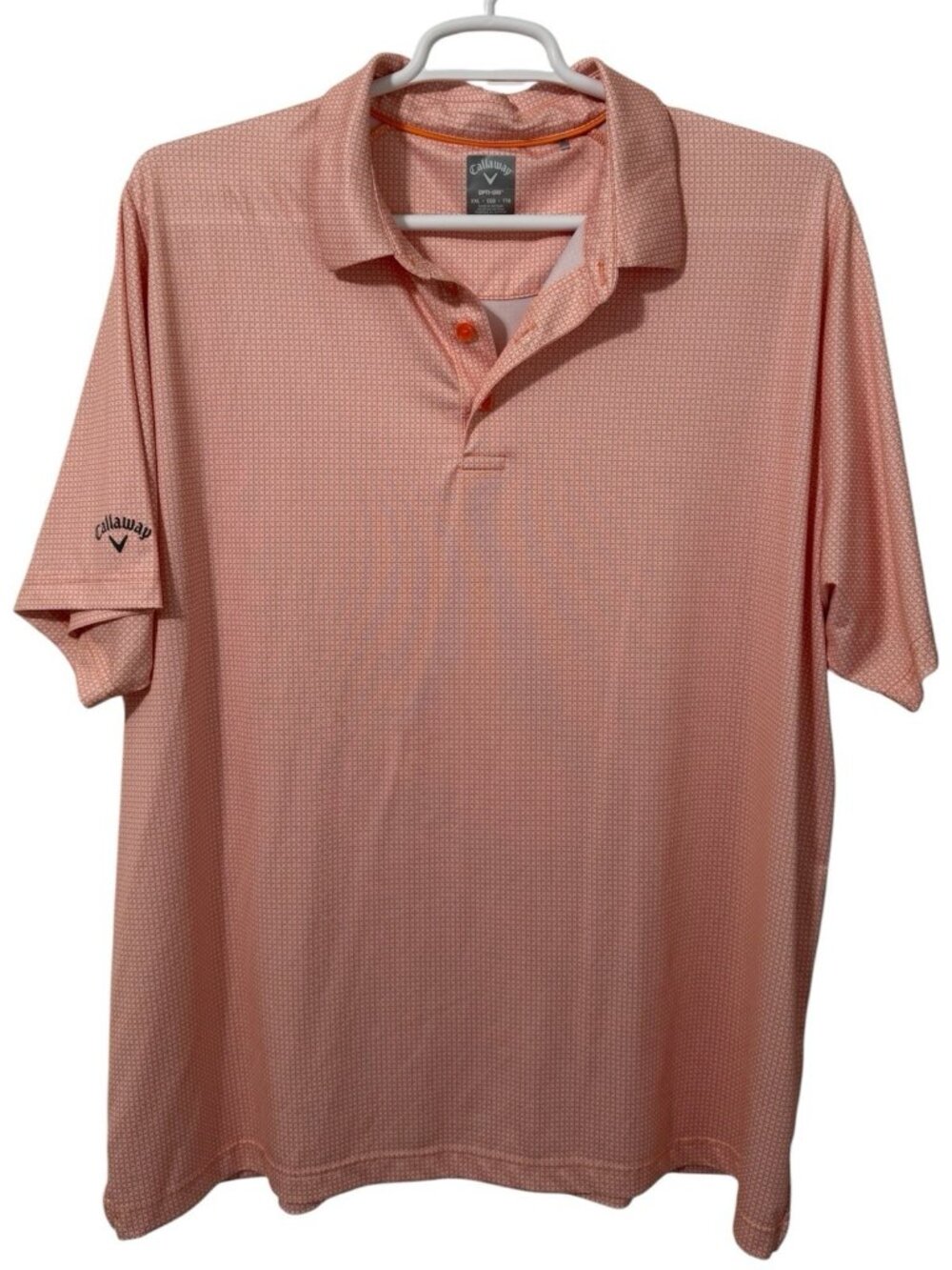 Callaway Polo Mens XXL Orange Opti-Dri Swing Tech Golf Performance Stretch